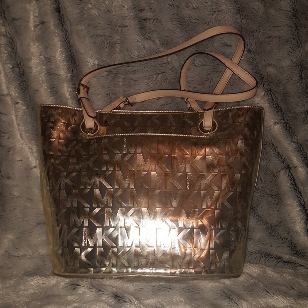 Michael Kors gold metallic tote